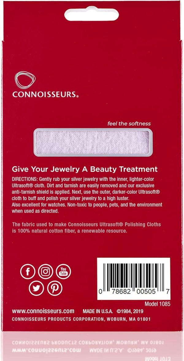 CONNOISSEURS Premium Edition Extra Large 14x14 Ultrasoft Silver Jewelry Polishing Cloth with Anti-Tarnish, Value Size 14x14 Inches - Image 7