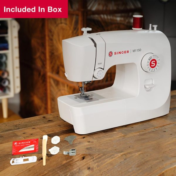 SINGER M1150 Lightweight & Portable Sewing Machine With 45 Stitch Applications, LED Light & 1-step Buttonhole | Used for Mending and Sewing - Image 2